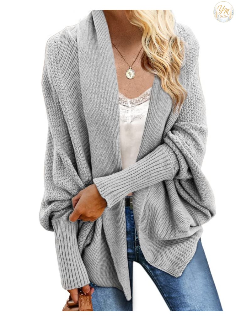 Kimono Batwing Oversized Cable Knit Cardigan Sweater